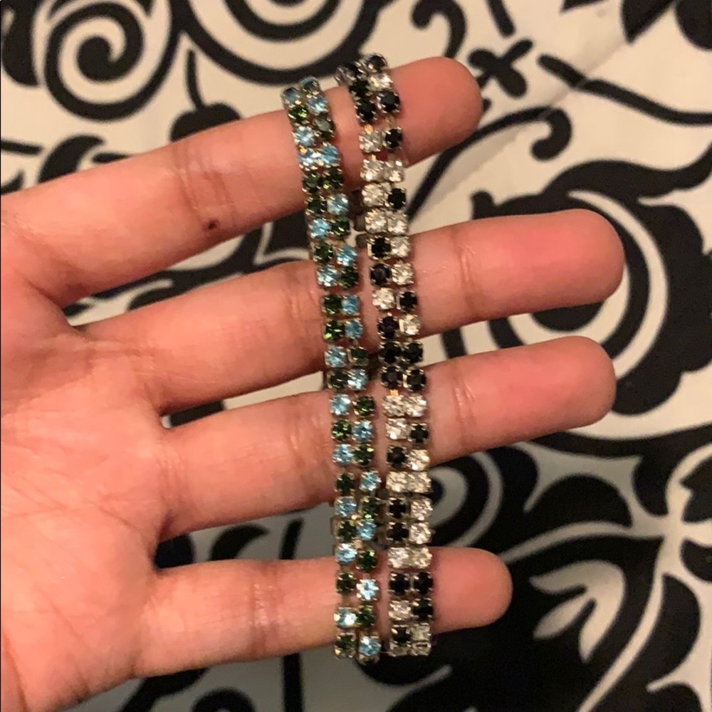 Stretch Crystal Tennis Bracelet. Set of two!